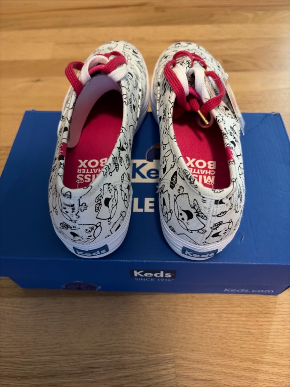 Keds Miss Chatterbox White Sneakers with Pink Accents - Picture 4 of 5